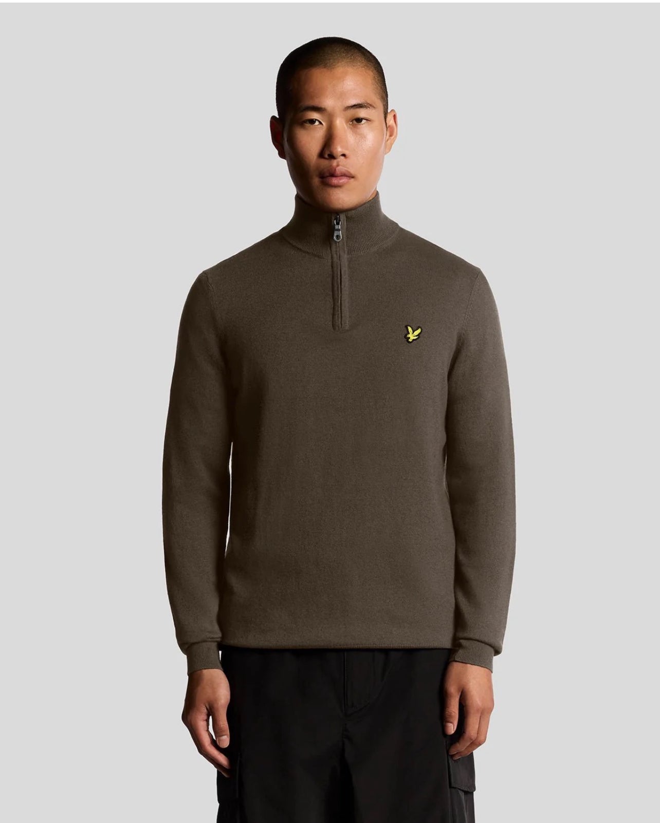 Cotton Merino Quarter Zip