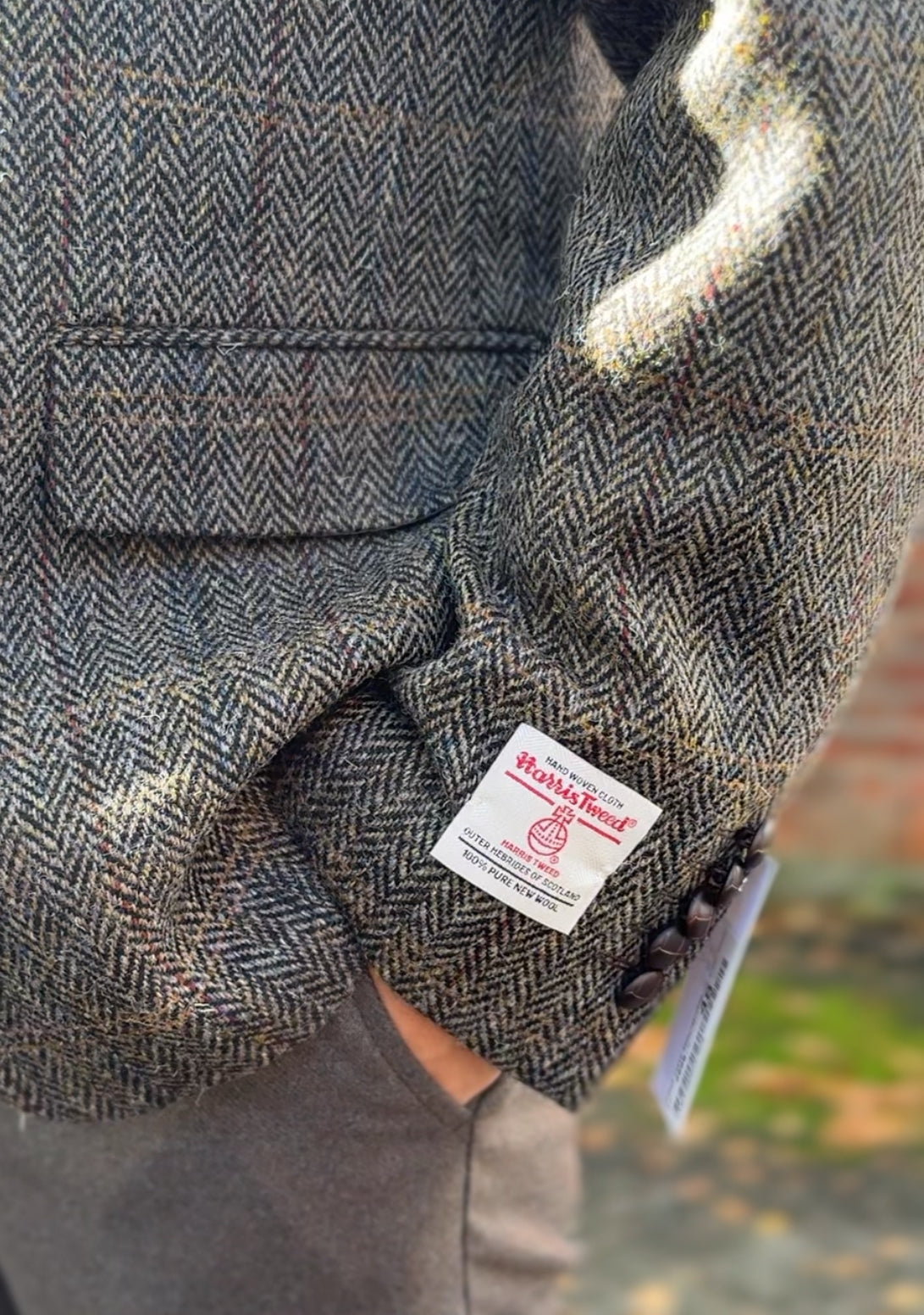 Blazer Lewis Tweed Herringbone brown check