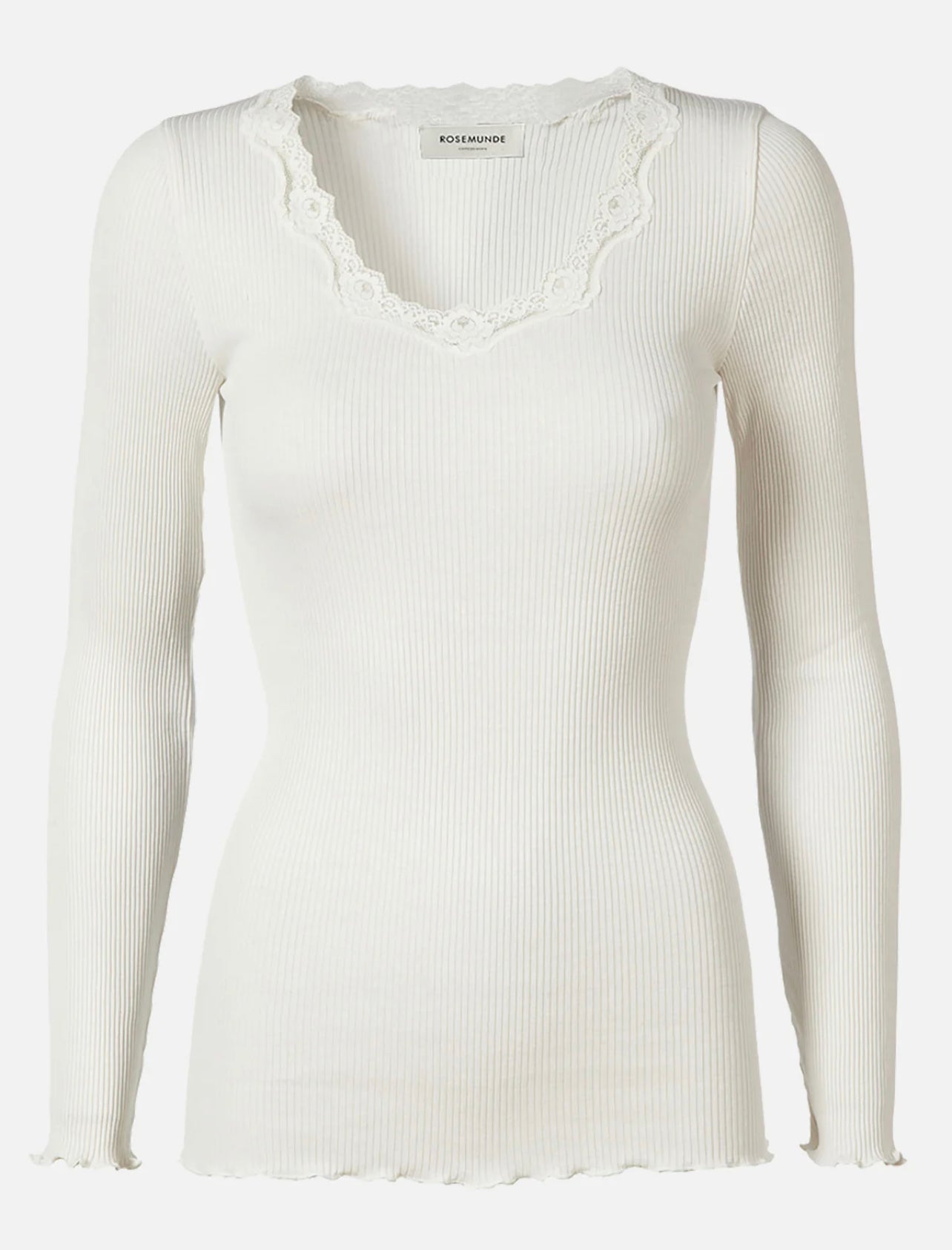 Silk t-shirt w/lace lang arm Babette