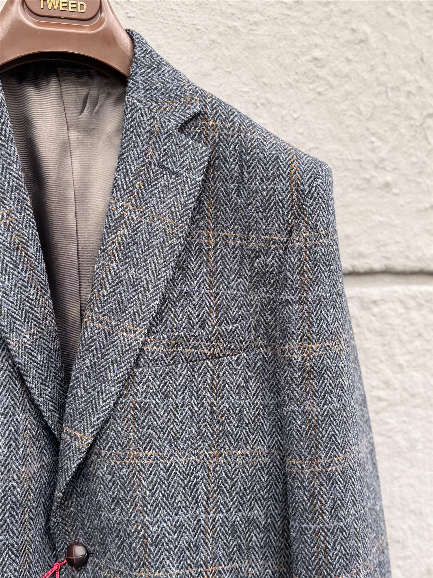 Blazer Lewis Tweed Herringbone blue check