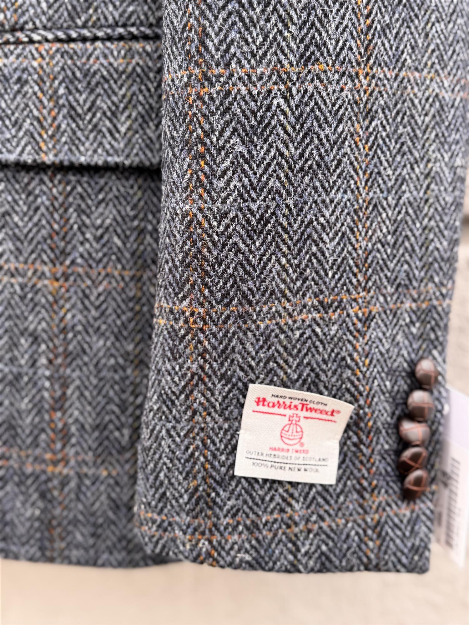Blazer Lewis Tweed Herringbone blue check