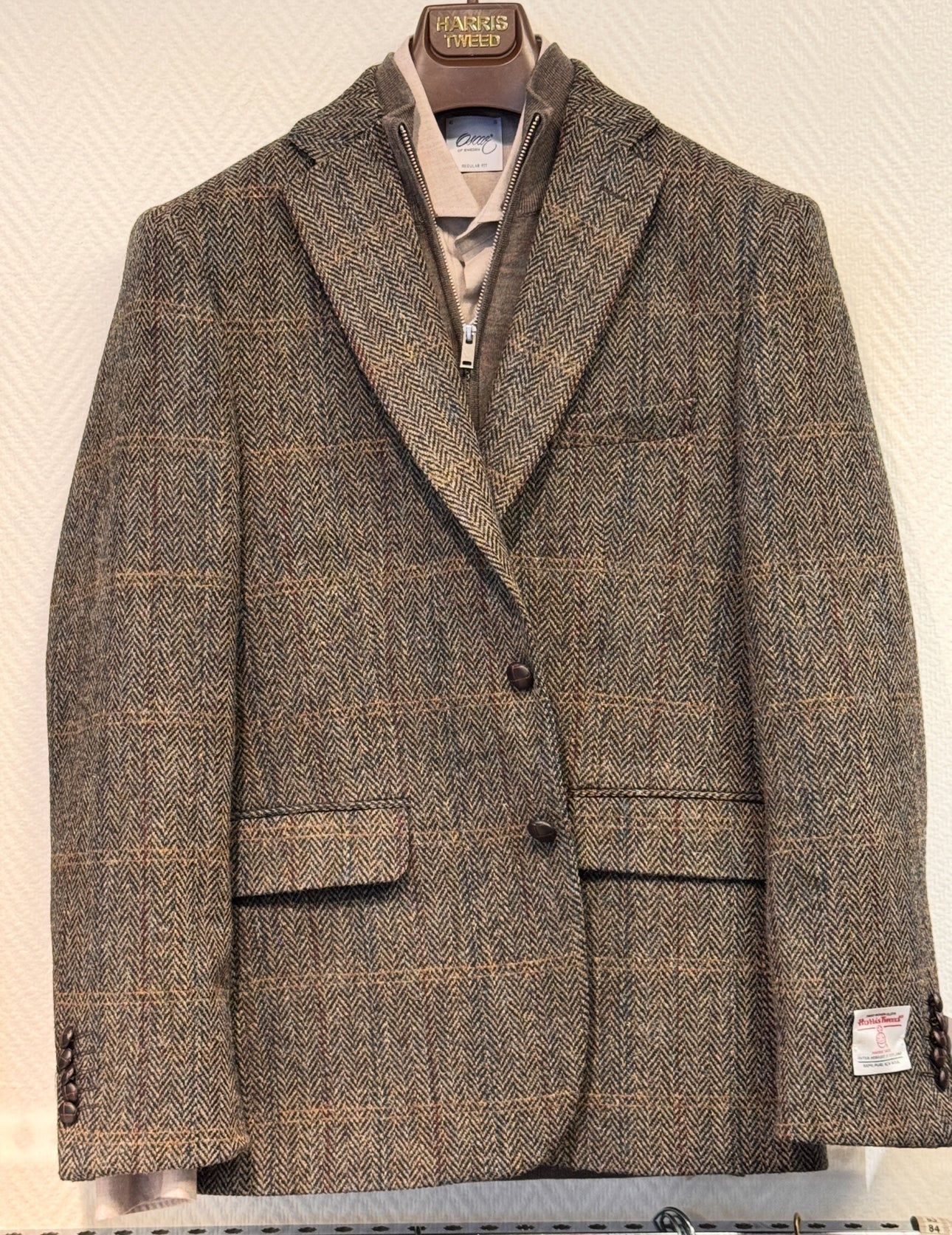 Blazer Lewis Tweed Herringbone brown check