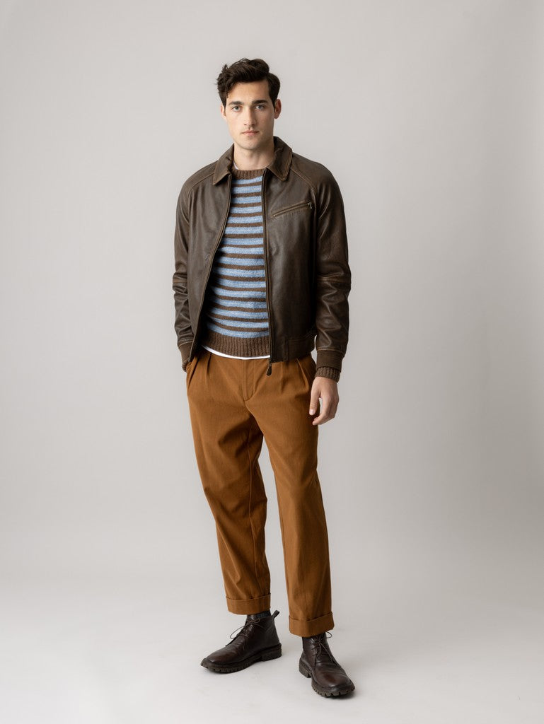 Mmgthom Leather Bomber Jacket