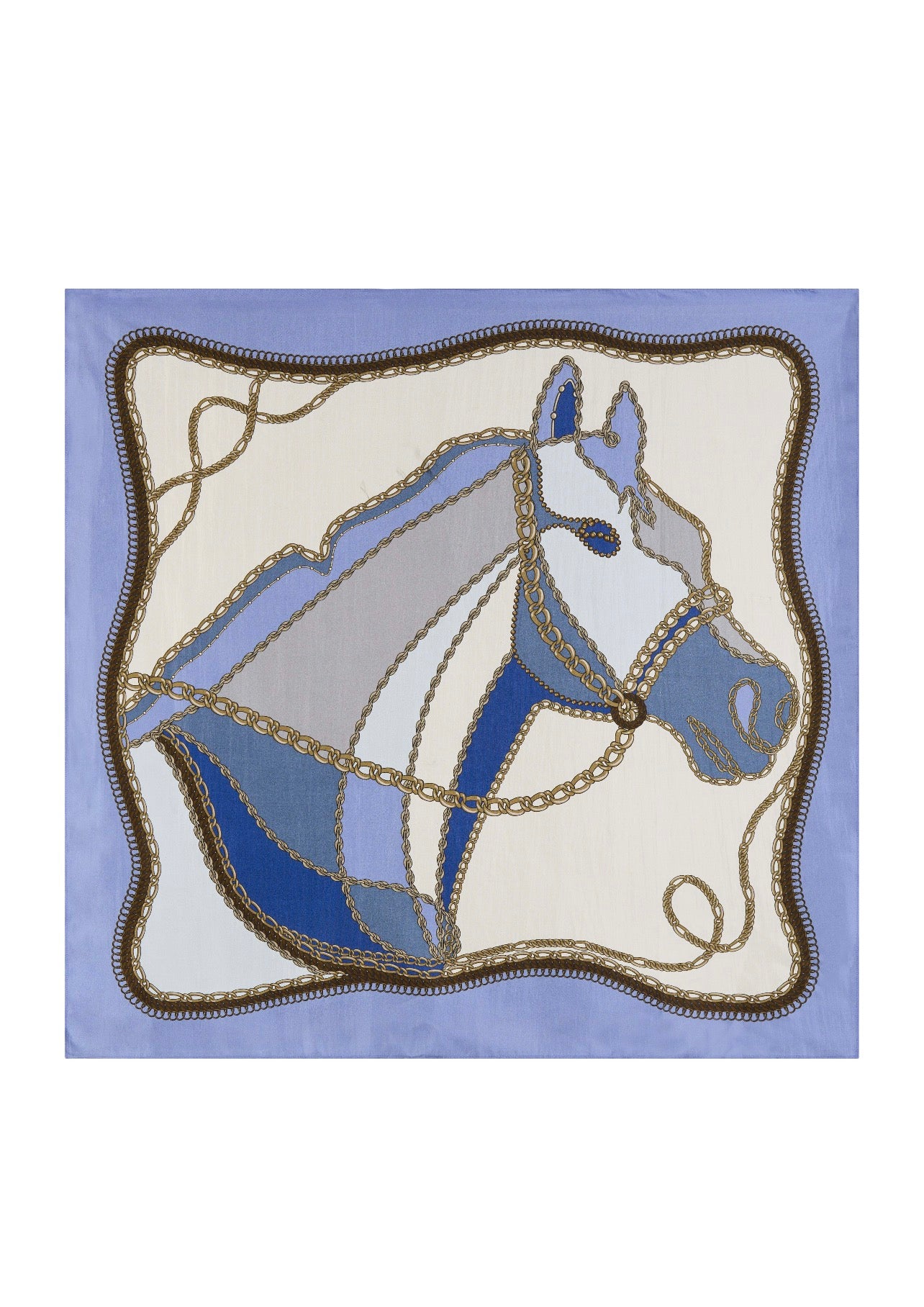 BLUE HORSE SILK SCARF
