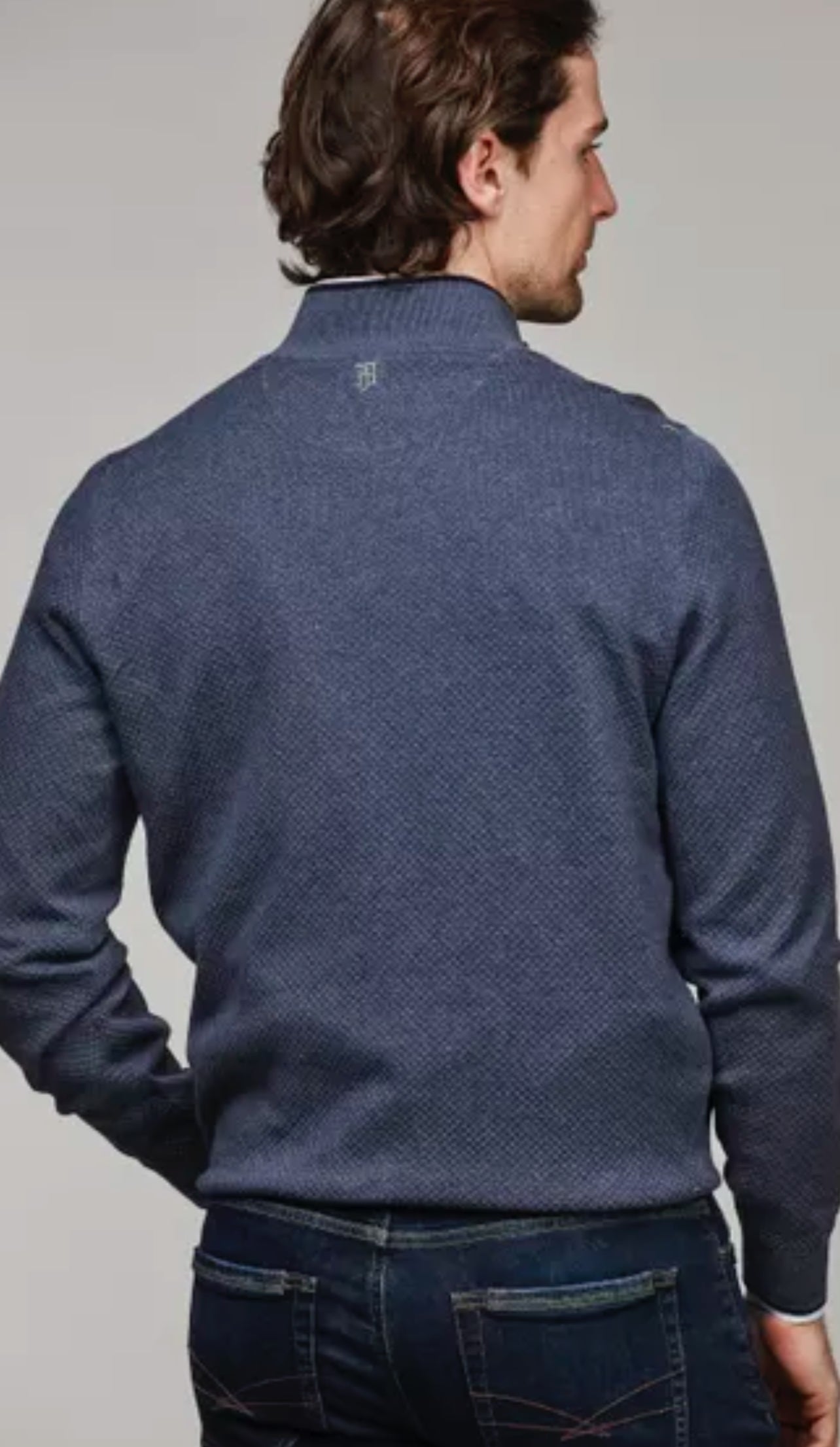 Half Zip Diamond Knit