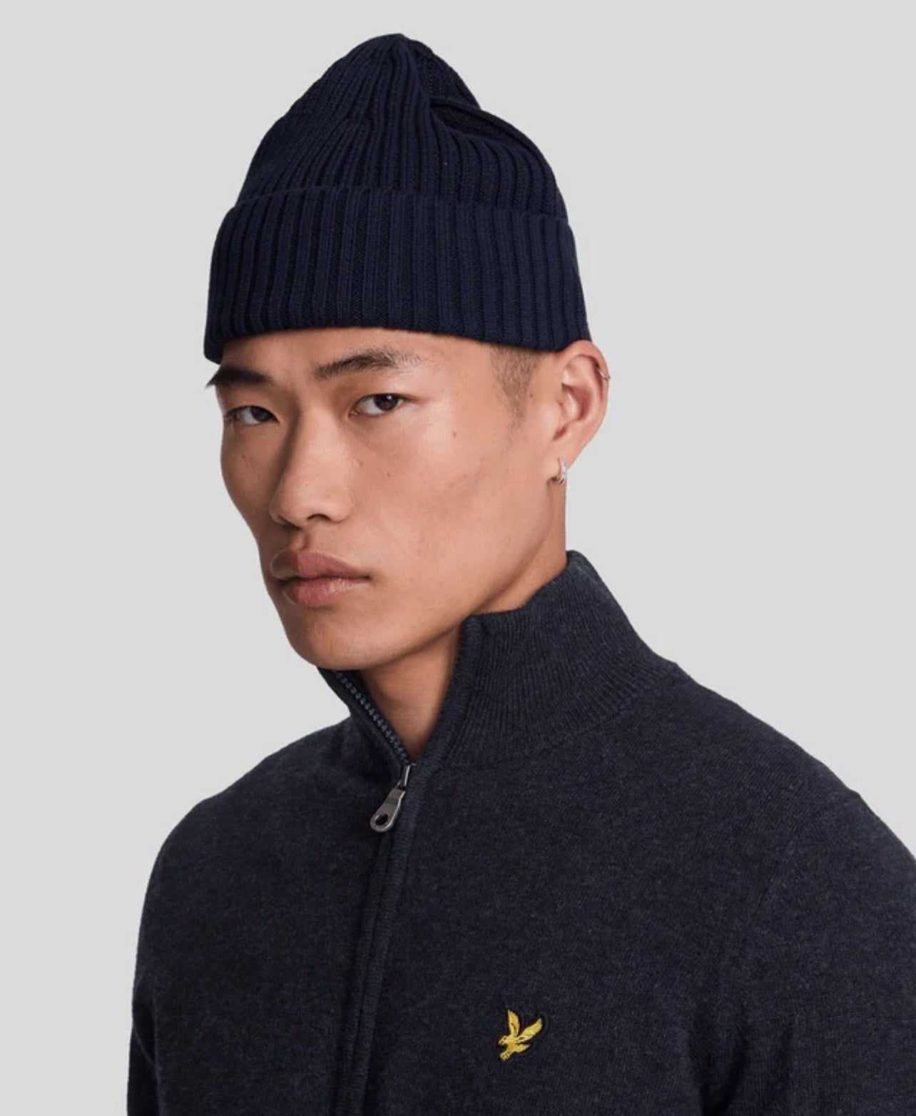 LAMBSWOOL BLEND ZIP TROUGH CARDIGAN