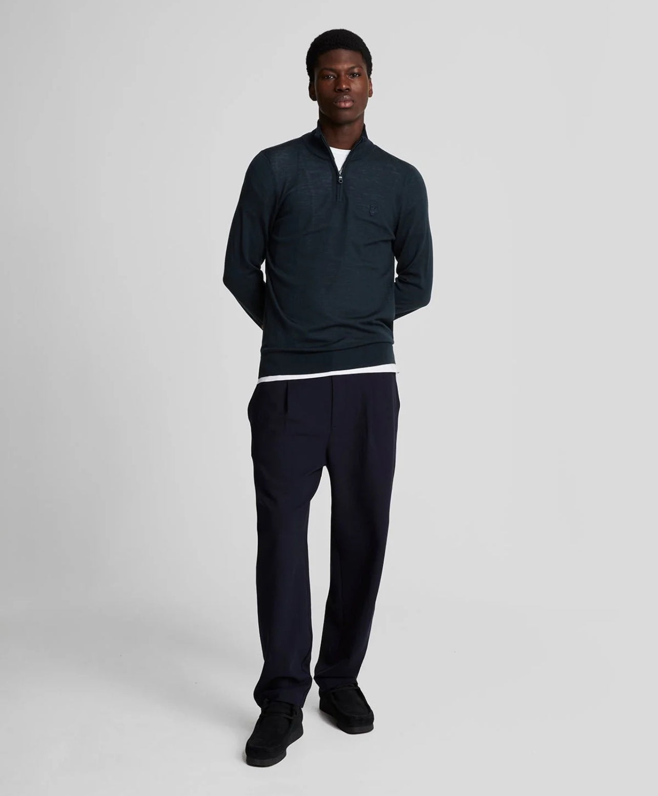 TONAL EAGLE MERINO QUARTER ZP JUMPER
